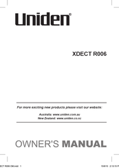 Uniden XDECT R006 Owner's Manual
