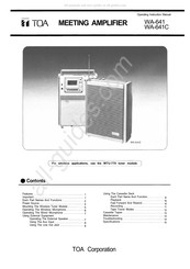 Toa WA-641 Operating Instructions Manual