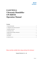 easywell EW-020TH Operation Manual