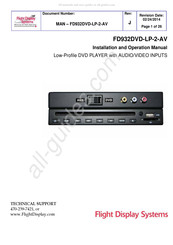 Flight Display Systems FD932DVD-LP-2 Installation And Operation Manual
