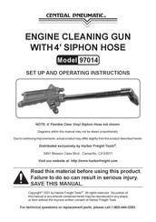 Central Pneumatic 97014 Set Up And Operating Instructions Manual
