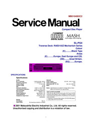 Matsushita Electric SL-PG4 Service Manual