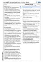 Vdo Viewline TU00-0752-8707102 Installation Instructions Manual