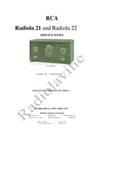 RCA Radiola 22 Service Notes