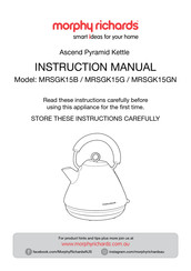 Morphy Richards MRSGK15B Instruction Manual