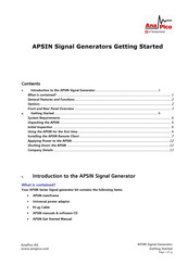 AnaPico APSIN3000 Getting Started