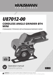 KRAUSMANN U87012-00 Operation Manual