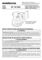 Metabo HPT SV 1813DA Safety Instructions And Instruction Manual