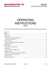 MAXIMATOR RM350 Operating Instructions Manual