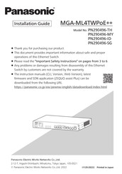 Panasonic PN290496-MY Installation Manual