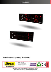Bodet BTX8020 Installation And Operating Instructions Manual
