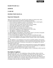 Zephyr Z-1102-MI Instruction Manual