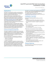 Johnson Controls VAV1717 Installation Manual