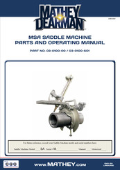Mathey Dearman 03-0100-00 Parts And Operating Manual