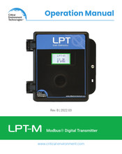 Critical Environment Technologies LPT-M-SO2 Operation Manual