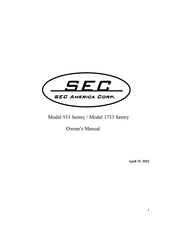 SEC 933 Sentry Owner's Manual