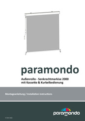 paramondo Senkrechtmarkise 2000 Installation Instructions Manual