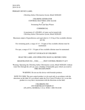 ChlorKing NEXGEN Manual