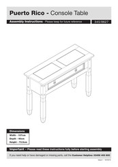 Argos Puerto Rico Assembly Instructions Manual