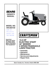 Craftsman Sears 944.603150 Owner's Manual