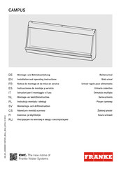 Franke CMPX552G Installation And Operating Instructions Manual