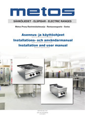 Metos 74ECTPT Installation And User Manual