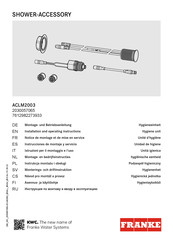 Franke ACLM2003 Installation And Operating Instructions Manual