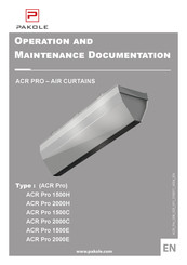 Pakole ACR Pro 2000C Operation And Maintenance Documentation