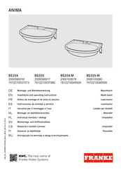 Franke ANIMA BS204 Installation And Operating Instructions Manual