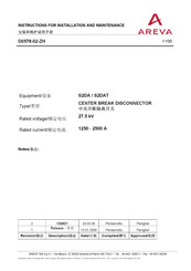 Areva S2DAT Instruction For Installation And Maintenance