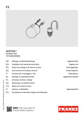 Franke 2030041162 Installation And Operating Instructions Manual
