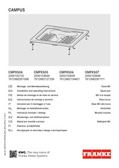 Franke CMPX506 Installation And Operating Instructions Manual