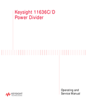 Keysight Technologies 11636D Operating And Service Manual