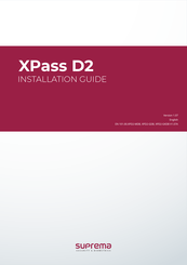 suprema XPass D2 Installation Manual