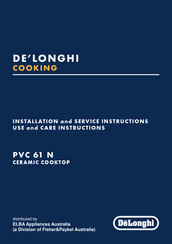 DeLonghi PVC 61 N Installation And Service Instructions Manual