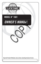Lifetime 1601 Owner's Manual