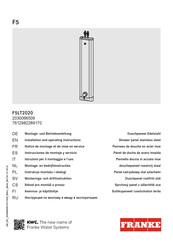 Franke F5LT2020 2030066509 Installation And Operating Instructions Manual