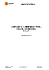 MSA NC-217 Operating Manual