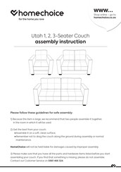 Homechoice Utah 1-Seater Couch Assembly Instruction Manual