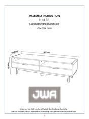 JWA FULLER 74635 Assembly Instruction Manual