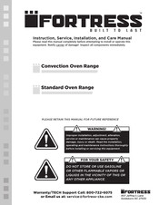 Fortress Technologies Standard Oven Range Line Service, Installation And Care Manual