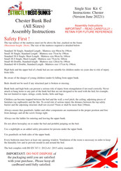 Strictly Beds & Bunks Chester Bunk Bed Assembly Instructions Manual