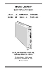 PairGain 150-1111-64 Quick Installation Manual