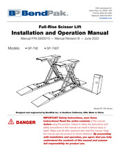 BendPak SP-7XEF Installation And Operation Manual