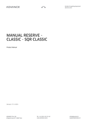Advance acoustic CLASSIC SQR CLASSIC Product Manual