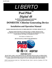 RBF Industries LIBERTO Pool Pilot Digital 48 Installation And Operation Manual