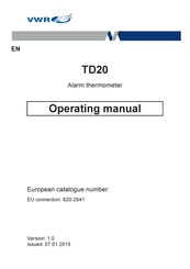 VWR TD20 Operating Manual