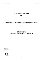 Imesa FLATWORK IRONER Installation And Use Instructions And Warnings