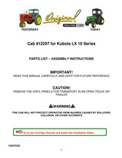 Original Tractor Cabs 12297 Assembly Instructions Manual
