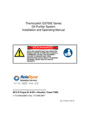 RelaDyne THERMOJET G3700E Series Installation And Operating Manual